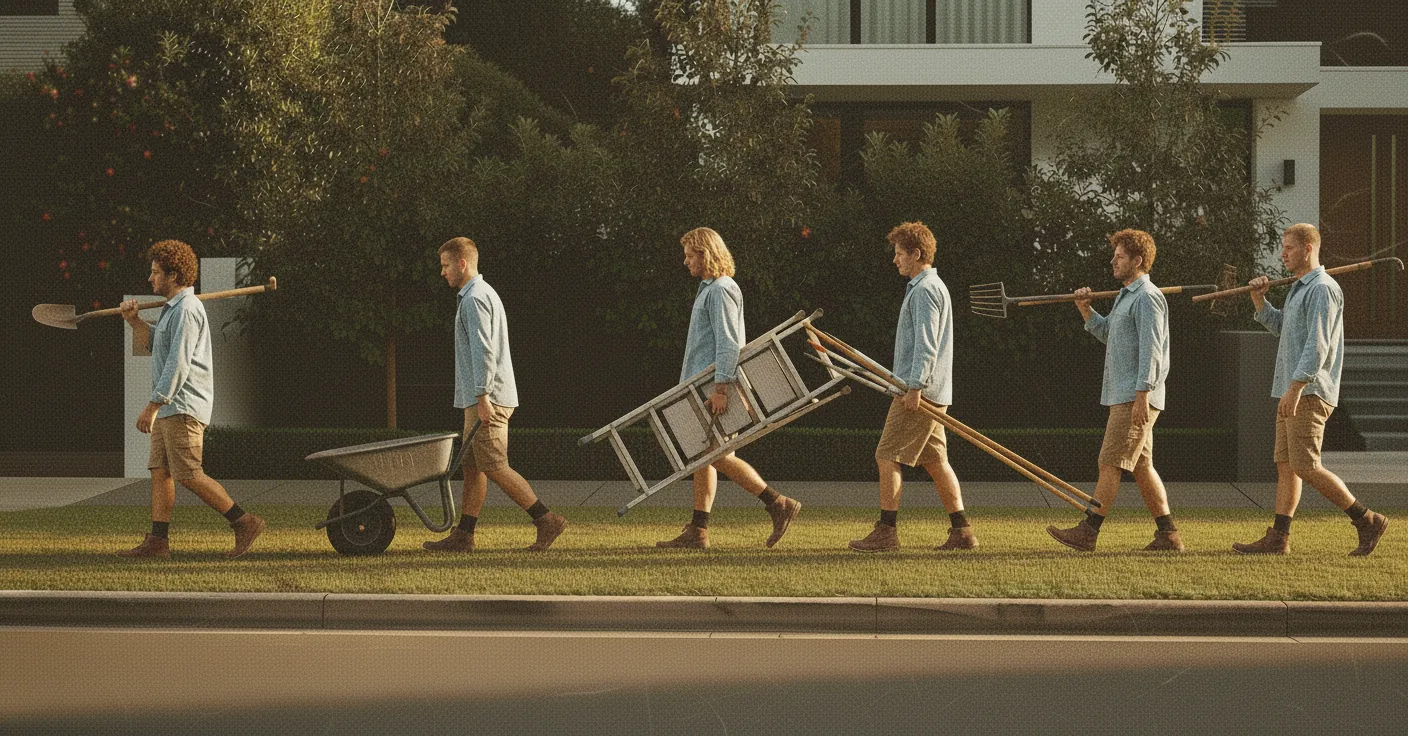 Professional labourers from Leg-Up Labouring carrying construction materials on Melbourne job site
